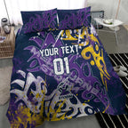 Personalized Melbourne Storm Rugby Bedding Set Urban Street Graffiti Style - Distressed Splatter Elements