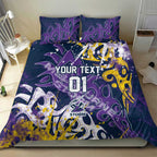Personalized Melbourne Storm Rugby Bedding Set Urban Street Graffiti Style - Distressed Splatter Elements
