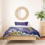 Personalized Melbourne Storm Rugby Bedding Set Urban Street Graffiti Style - Distressed Splatter Elements