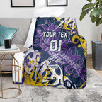Personalized Melbourne Storm Rugby Blanket Urban Street Graffiti Style - Distressed Splatter Elements
