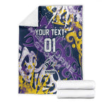 Personalized Melbourne Storm Rugby Blanket Urban Street Graffiti Style - Distressed Splatter Elements