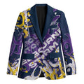 Personalized Melbourne Storm Rugby Blazer Urban Street Graffiti Style - Distressed Splatter Elements