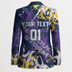 Personalized Melbourne Storm Rugby Blazer Urban Street Graffiti Style - Distressed Splatter Elements