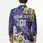 Personalized Melbourne Storm Rugby Blazer Urban Street Graffiti Style - Distressed Splatter Elements