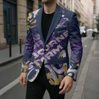 Personalized Melbourne Storm Rugby Blazer Urban Street Graffiti Style - Distressed Splatter Elements