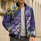Personalized Melbourne Storm Rugby Bomber Puffer Jacket Urban Street Graffiti Style - Distressed Splatter Elements