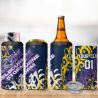 Personalized Melbourne Storm Rugby 4 in 1 Can Cooler Tumbler Urban Street Graffiti Style - Distressed Splatter Elements