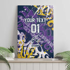 Personalized Melbourne Storm Rugby Canvas Wall Art Urban Street Graffiti Style - Distressed Splatter Elements