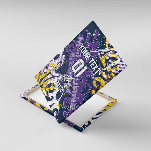 Personalized Melbourne Storm Rugby Canvas Wall Art Urban Street Graffiti Style - Distressed Splatter Elements