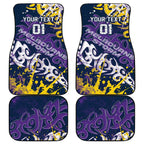 Personalized Melbourne Storm Rugby Car Mats Urban Street Graffiti Style - Distressed Splatter Elements