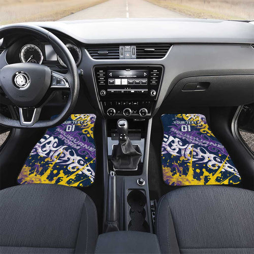 Personalized Melbourne Storm Rugby Car Mats Urban Street Graffiti Style - Distressed Splatter Elements