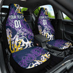 Personalized Melbourne Storm Rugby Car Seat Cover Urban Street Graffiti Style - Distressed Splatter Elements
