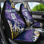 Personalized Melbourne Storm Rugby Car Seat Cover Urban Street Graffiti Style - Distressed Splatter Elements
