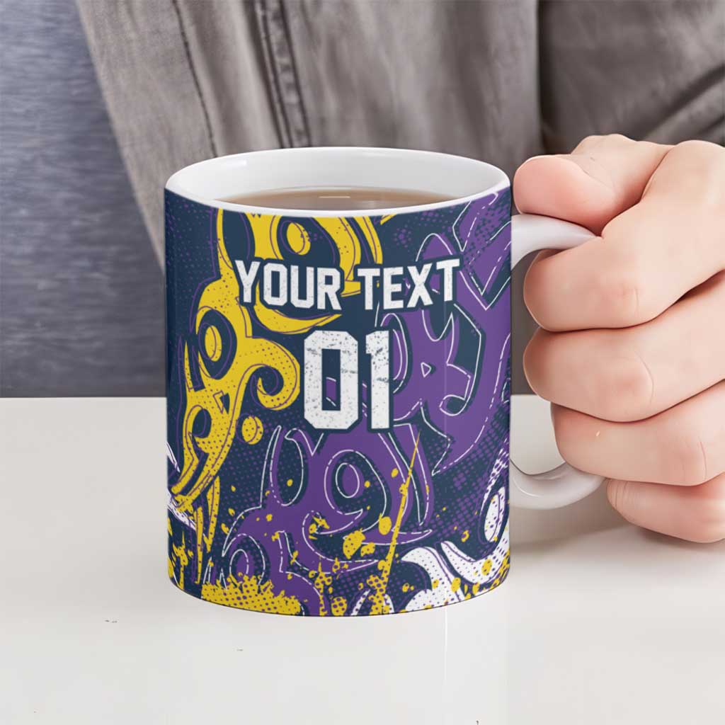 Personalized Melbourne Storm Rugby Ceramic Mug Urban Street Graffiti Style - Distressed Splatter Elements
