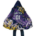 Personalized Melbourne Storm Rugby Cloak Urban Street Graffiti Style - Distressed Splatter Elements