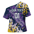 Personalized Melbourne Storm Rugby Cross Shoulder Shirt Urban Street Graffiti Style - Distressed Splatter Elements