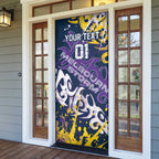 Personalized Melbourne Storm Rugby Door Cover Urban Street Graffiti Style - Distressed Splatter Elements
