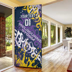 Personalized Melbourne Storm Rugby Door Cover Urban Street Graffiti Style - Distressed Splatter Elements