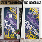 Personalized Melbourne Storm Rugby Door Cover Urban Street Graffiti Style - Distressed Splatter Elements