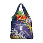 Personalized Melbourne Storm Rugby Grocery Bag Urban Street Graffiti Style - Distressed Splatter Elements