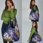 Personalized Melbourne Storm Rugby Grocery Bag Urban Street Graffiti Style - Distressed Splatter Elements