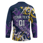 Personalized Melbourne Storm Rugby Hockey Jersey Urban Street Graffiti Style - Distressed Splatter Elements