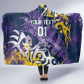 Personalized Melbourne Storm Rugby Hooded Blanket Urban Street Graffiti Style - Distressed Splatter Elements