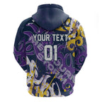 Personalized Melbourne Storm Rugby Hoodie Urban Street Graffiti Style - Distressed Splatter Elements