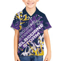 Personalized Melbourne Storm Rugby Kid Hawaiian Shirt Urban Street Graffiti Style - Distressed Splatter Elements