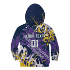 Personalized Melbourne Storm Rugby Kid Hoodie Urban Street Graffiti Style - Distressed Splatter Elements