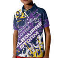 Personalized Melbourne Storm Rugby Kid Polo Shirt Urban Street Graffiti Style - Distressed Splatter Elements
