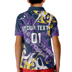 Personalized Melbourne Storm Rugby Kid Polo Shirt Urban Street Graffiti Style - Distressed Splatter Elements