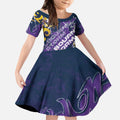 Personalized Melbourne Storm Rugby Kid Short Sleeve Dress Urban Street Graffiti Style - Distressed Splatter Elements