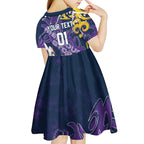 Personalized Melbourne Storm Rugby Kid Short Sleeve Dress Urban Street Graffiti Style - Distressed Splatter Elements