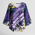 Personalized Melbourne Storm Rugby Kimono Sleeve Blouse Urban Street Graffiti Style - Distressed Splatter Elements