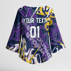 Personalized Melbourne Storm Rugby Kimono Sleeve Blouse Urban Street Graffiti Style - Distressed Splatter Elements
