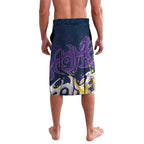 Personalized Melbourne Storm Rugby Lavalava Urban Street Graffiti Style - Distressed Splatter Elements