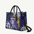 Personalized Melbourne Storm Rugby Leather Bag Urban Street Graffiti Style - Distressed Splatter Elements
