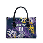 Personalized Melbourne Storm Rugby Leather Bag Urban Street Graffiti Style - Distressed Splatter Elements