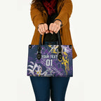 Personalized Melbourne Storm Rugby Leather Bag Urban Street Graffiti Style - Distressed Splatter Elements