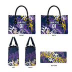 Personalized Melbourne Storm Rugby Leather Bag Urban Street Graffiti Style - Distressed Splatter Elements
