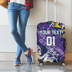 Personalized Melbourne Storm Rugby Luggage Cover Urban Street Graffiti Style - Distressed Splatter Elements