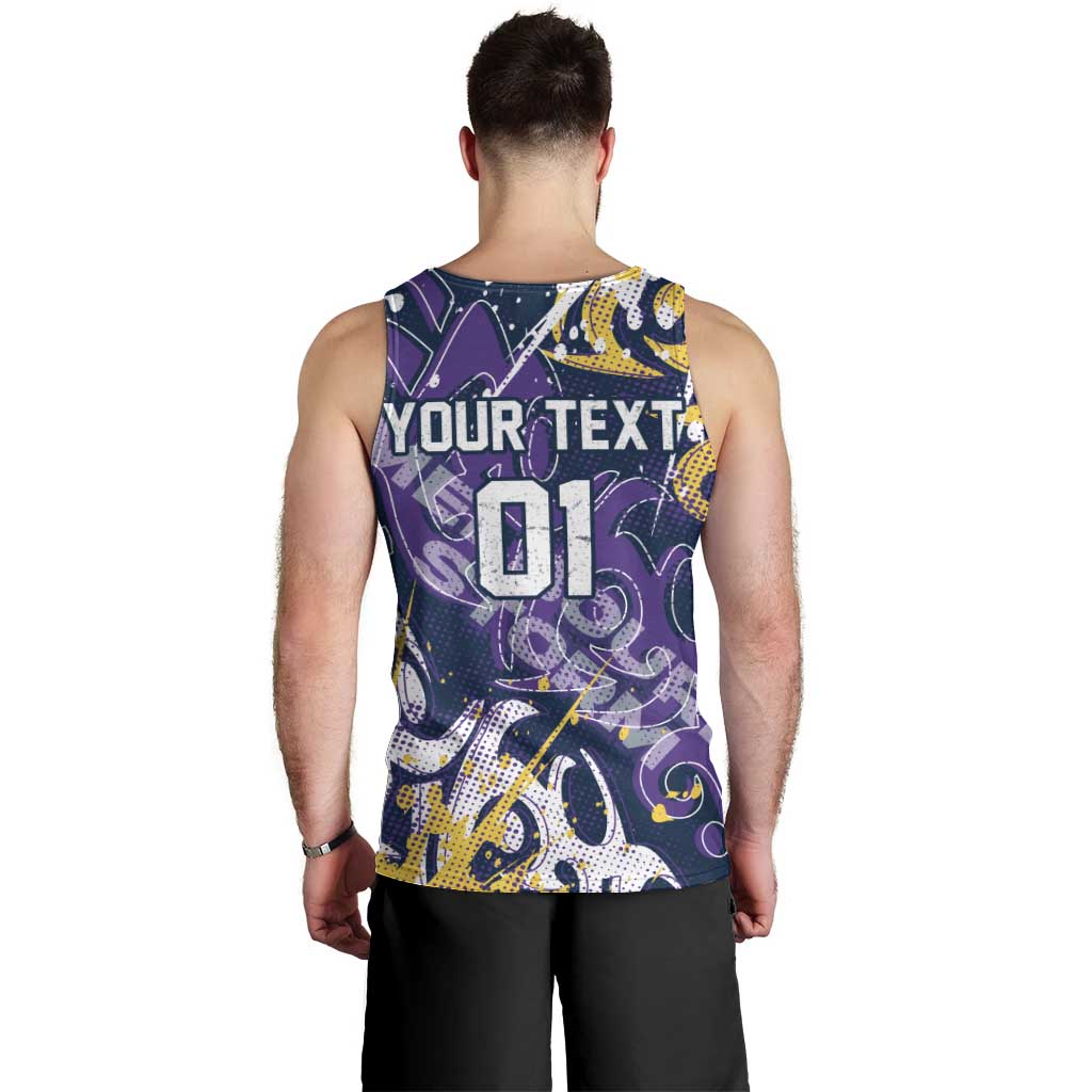 Personalized Melbourne Storm Rugby Men Tank Top Urban Street Graffiti Style - Distressed Splatter Elements