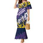 Personalized Melbourne Storm Rugby Mermaid Dress Urban Street Graffiti Style - Distressed Splatter Elements