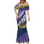 Personalized Melbourne Storm Rugby Mermaid Dress Urban Street Graffiti Style - Distressed Splatter Elements