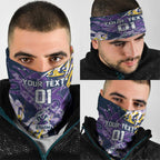 Personalized Melbourne Storm Rugby Neck Gaiter Urban Street Graffiti Style - Distressed Splatter Elements