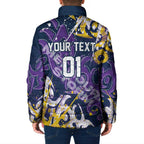 Personalized Melbourne Storm Rugby Padded Jacket Urban Street Graffiti Style - Distressed Splatter Elements
