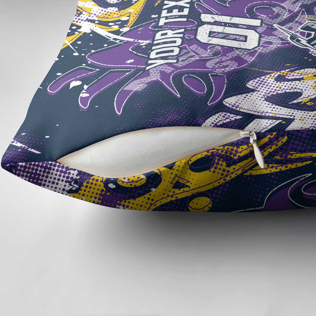 Personalized Melbourne Storm Rugby Pillow Cover Urban Street Graffiti Style - Distressed Splatter Elements