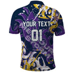 Personalized Melbourne Storm Rugby Polo Shirt Urban Street Graffiti Style - Distressed Splatter Elements