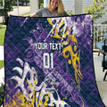 Personalized Melbourne Storm Rugby Quilt Urban Street Graffiti Style - Distressed Splatter Elements